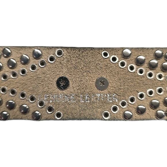 Western Rhinestone Belt Dark Brown Croc Leather Silver Floral Buckle Bling 38\